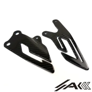 AK Carbon 100% Dry Carbon Fiber Motorcycle Rearset Heel Guards Plates— Fits Yamaha R1 2020-2024