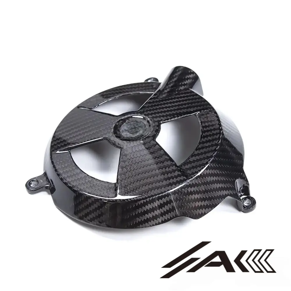 2025 Bmw M1000rr Carbon Clutch Cover Side View Side profile view of AK Carbon clutch cover on 2025 BMW M1000RR