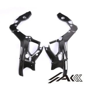 BMW S1000RR Dry Carbon Fiber Frame Covers Protectors Installed