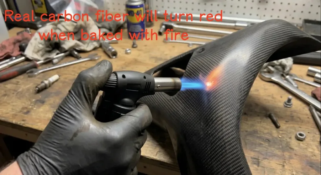 Motorcycle Carbon Fiber Fire Resistance Test