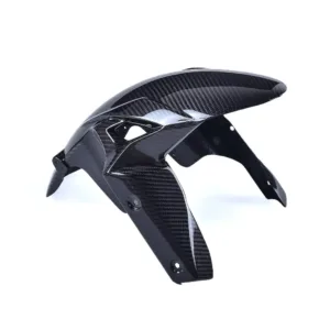 Angled View of Kawasaki Ninja ZX-6R Carbon Fiber Front Fender