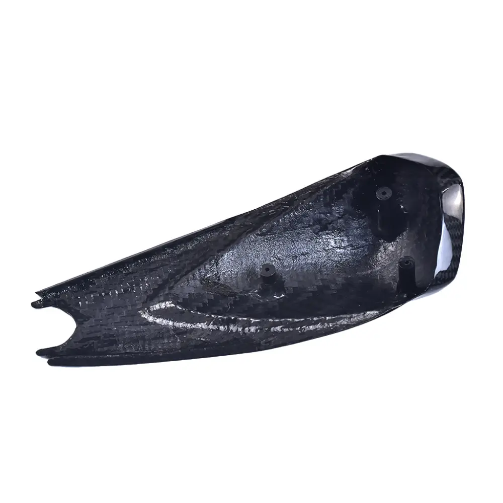 Side View of Aprilia RSV4/Tuono Carbon Fiber Rear Seat Cover Side View of Aprilia RSV4/Tuono Carbon Fiber Rear Seat Cover