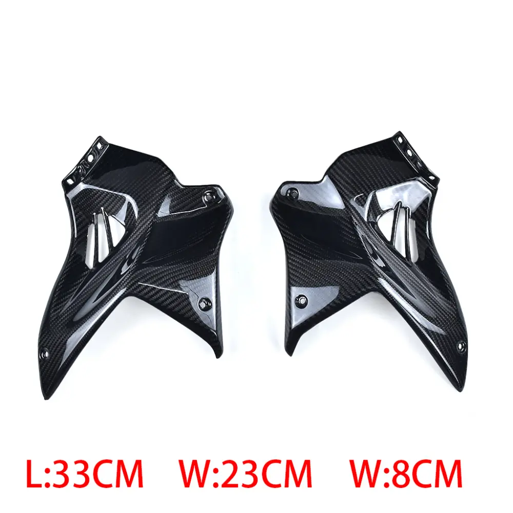 Side View of Kawasaki Ninja H2 H2R Carbon Fiber Front Fuel Tank Side Panel Covers Side View of Kawasaki Ninja H2 H2R Carbon Fiber Front Fuel Tank Side Panel Covers