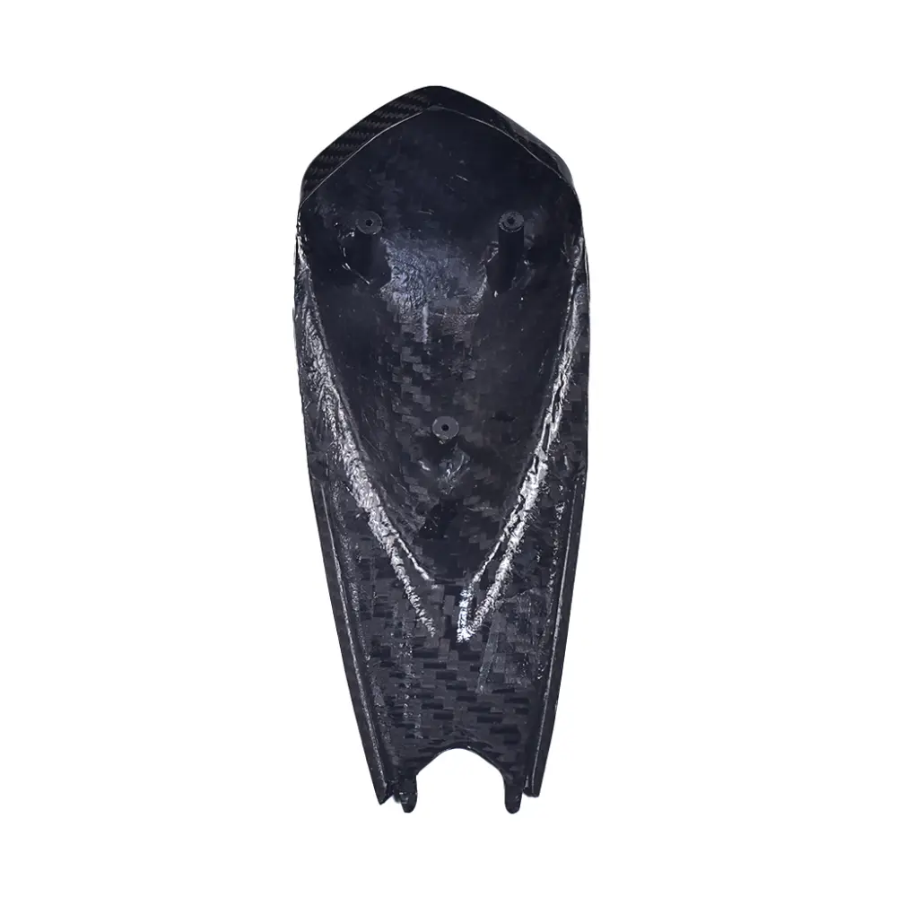 Angled View of Aprilia RSV4/Tuono Carbon Fiber Rear Seat Cover Angled View of Aprilia RSV4/Tuono Carbon Fiber Rear Seat Cover
