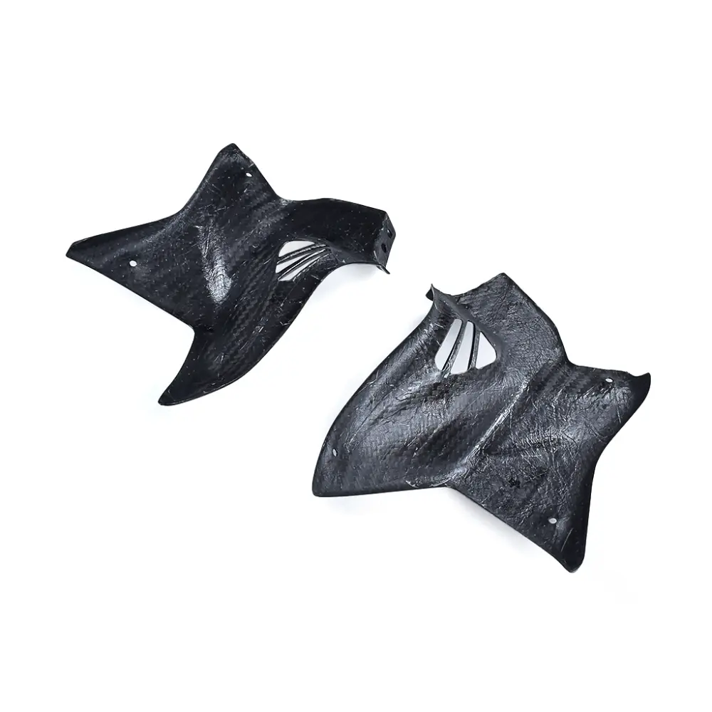 Carbon Fiber Weave Detail on Kawasaki Ninja H2 H2R Front Fuel Tank Side Panel Covers Carbon Fiber Weave Detail on Kawasaki Ninja H2 H2R Front Fuel Tank Side Panel Covers