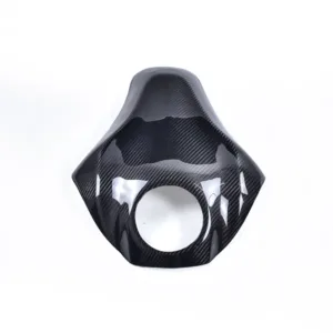 Angled View of Kawasaki Z900 Carbon Fiber Fuel Tank Protection Cover