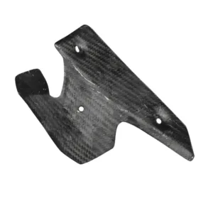 Angled View of Kawasaki Ninja ZX-6R Carbon Fiber Exhaust Pipe Heat Shield Cover