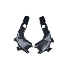 Angled View of Kawasaki Ninja ZX-4R/ZX-4RR Carbon Fiber Side Frame Covers