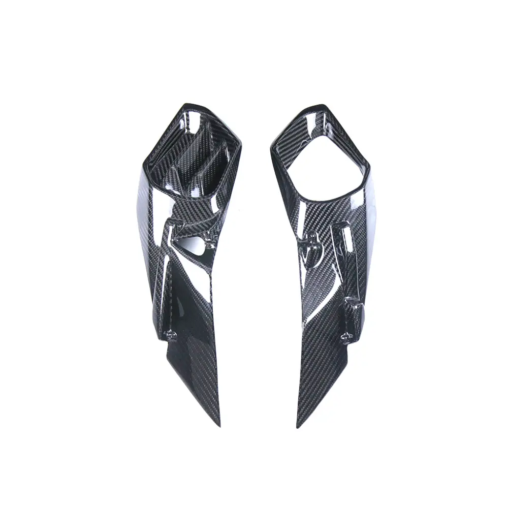 Angled View of Kawasaki Ninja H2 H2R Carbon Fiber Front Hood Air Intake Cover Angled View of Kawasaki Ninja H2 H2R Carbon Fiber Front Hood Air Intake Cover