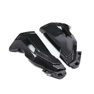 Angled View of BMW S1000XR Carbon Fiber Radiator Side Panels