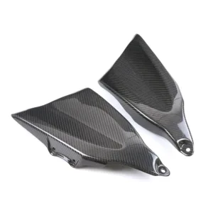 Angled View of Yamaha MT-09/FZ-09 Carbon Fiber Frame Trim Side Infill Panels