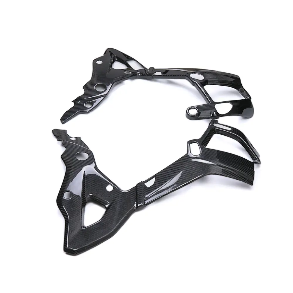 Angled View of BMW S1000XR Carbon Fiber Frame Covers Angled View of BMW S1000XR Carbon Fiber Frame Covers