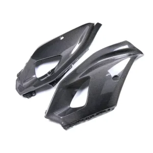 Angled View of Yamaha YZF-R7 Carbon Fiber Front Upper Side Fairing Panels