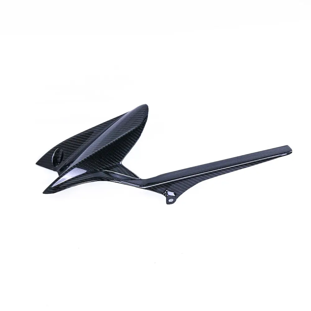 Carbon Fiber Weave Detail on Triumph Street Triple 765 RS Rear Fender Chain Guard Carbon Fiber Weave Detail on Triumph Street Triple 765 RS Rear Fender Chain Guard
