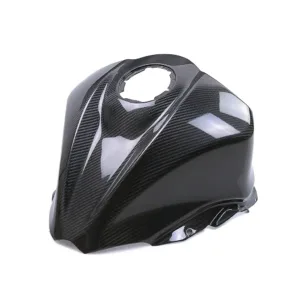 Angled View of Suzuki Hayabusa Carbon Fiber Front Fuel Tank Cover