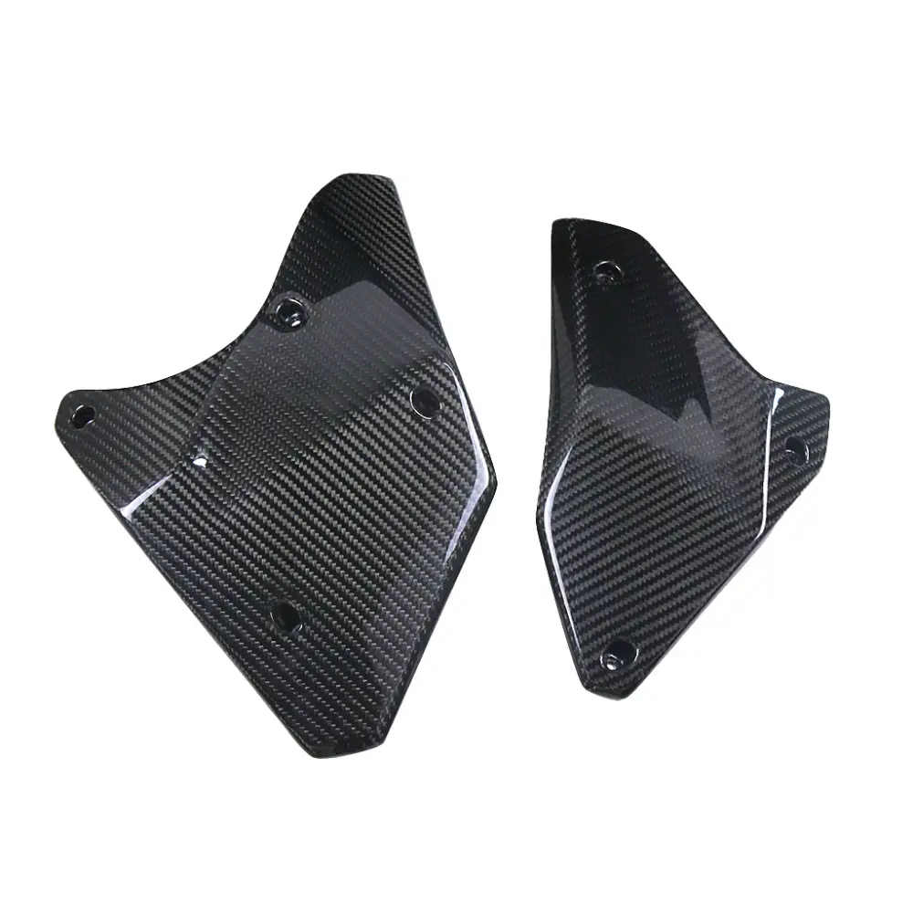 Angled View of Kawasaki Ninja H2 H2R Carbon Fiber Lower Side Panels Belly Pan Fairing Angled View of Kawasaki Ninja H2 H2R Carbon Fiber Lower Side Panels Belly Pan Fairing