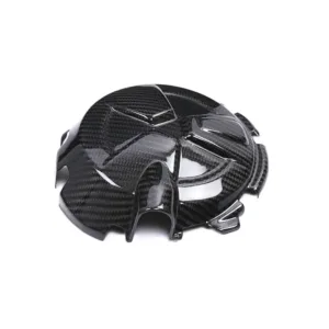 Angled View of BMW S1000XR Carbon Fiber Engine Guard Cover