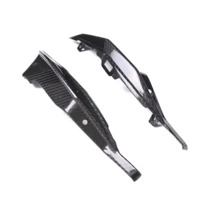 Angled View of Kawasaki Ninja ZX-4R/ZX-4RR Carbon Fiber Inner Handlebar Cover