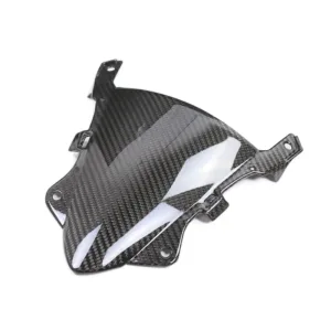 Angled View of Kawasaki Ninja ZX-4R/ZX-4RR Carbon Fiber Front Windscreen Fairing