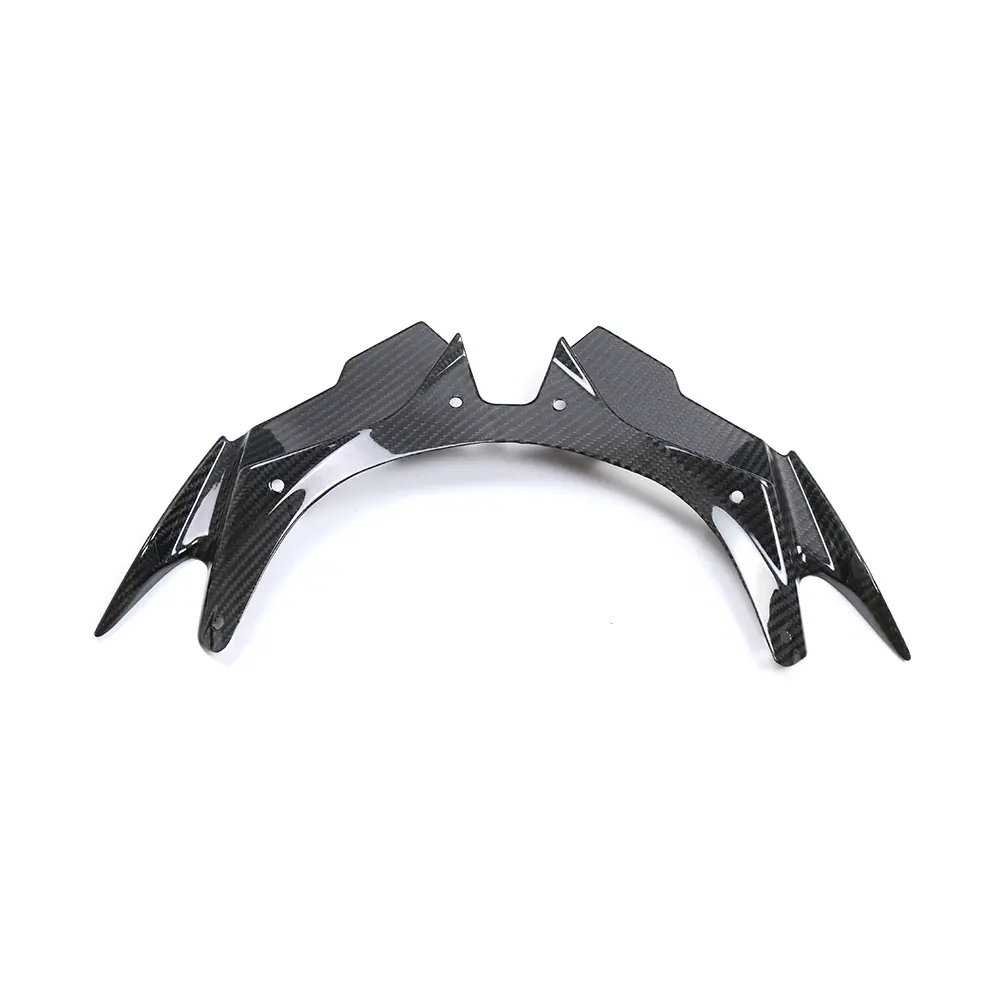 Angled View of Kawasaki Ninja ZX-4R/ZX-4RR Carbon Fiber Front Lower Winglet Covers Angled View of Kawasaki Ninja ZX-4R/ZX-4RR Carbon Fiber Front Lower Winglet Covers