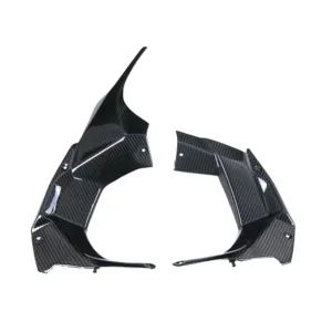 Angled View of Kawasaki Ninja H2 H2R Carbon Fiber Dash Panel Side Covers