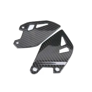 Angled View of Kawasaki Z H2 Carbon Fiber Rearset Heel Guard Plates
