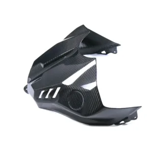 Angled View of Yamaha YZF-R1/R1M Carbon Fiber Airbox Fuel Tank Cover