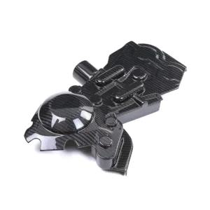 Angled View of Yamaha MT-09/FZ-09 Carbon Fiber Engine Protective Cover