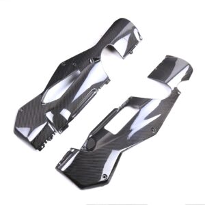 Angled View of Aprilia RSV4 Carbon Fiber Belly Pan Lower Side Fairing