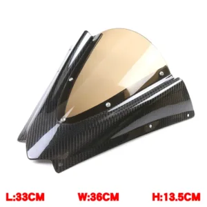 Side View of Kawasaki Ninja H2 H2R Carbon Fiber Windscreen Wind Deflectors