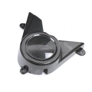Angled View of Harley-Davidson Sportster S RH1250S Carbon Fiber Engine Sprocket and Clutch Cover