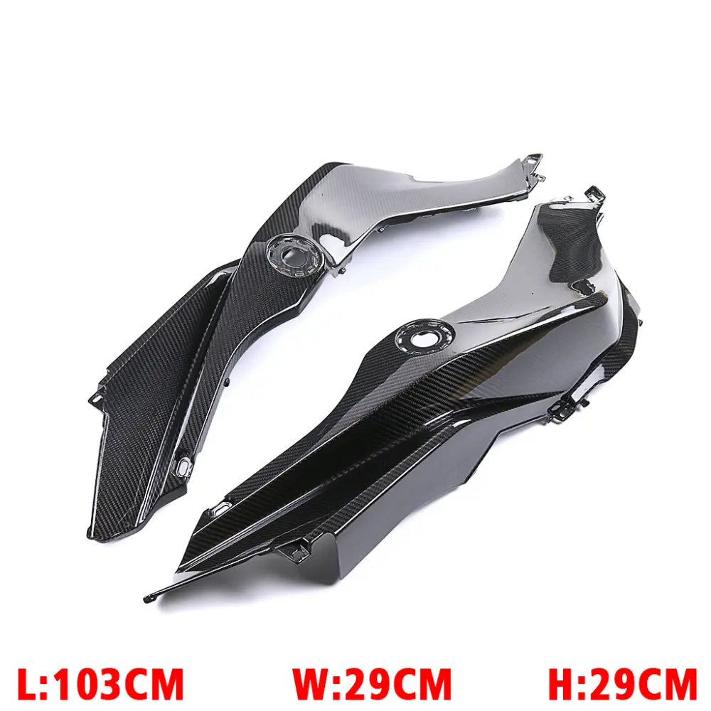 Side View of BMW S1000XR Carbon Fiber Fuel Tank Side Panels Side View of BMW S1000XR Carbon Fiber Fuel Tank Side Panels