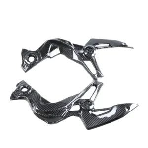 Angled View of Kawasaki Z900 Carbon Fiber Front Side Trim Frame Cover Panels