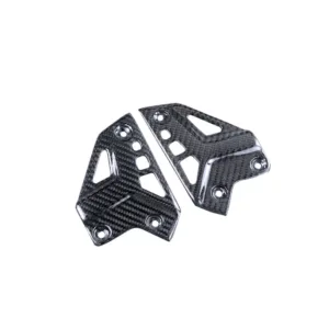Carbon Fiber Weave Detail on Kawasaki Z900 Rearset Heel Guard Plates