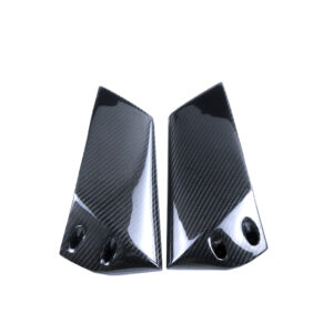 Angled View of Kawasaki Ninja H2 H2R Carbon Fiber Upper Fairing Aerodynamic Winglets