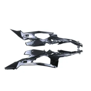 Angled View of Kawasaki Ninja ZX-4R/ZX-4RR Carbon Fiber Under-Tank Side Frame Covers