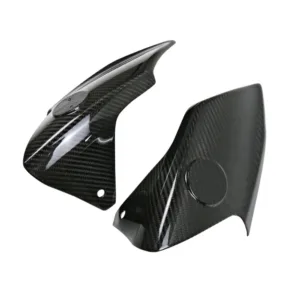 Angled View of Yamaha MT-09/FZ-09 Carbon Fiber Front Fuel Tank Air Intake Side Cover Panels