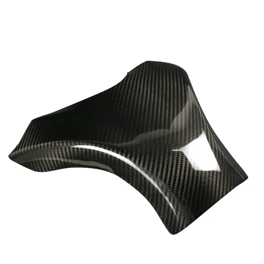 Angled View of Kawasaki Ninja ZX-6R Carbon Fiber Fuel Tank Cover Angled View of Kawasaki Ninja ZX-6R Carbon Fiber Fuel Tank Cover