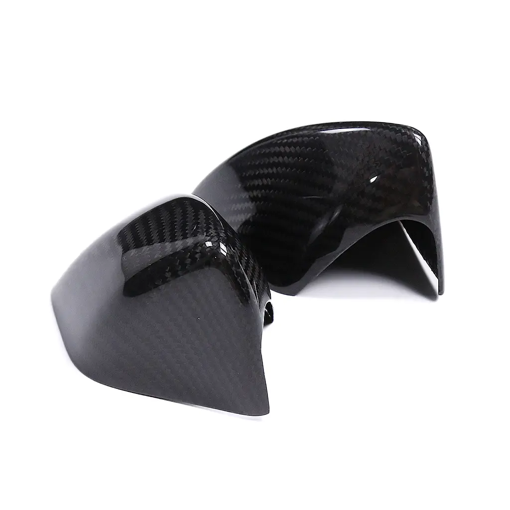 Angled View of Suzuki Hayabusa Carbon Fiber Mirror Covers Angled View of Suzuki Hayabusa Carbon Fiber Mirror Covers