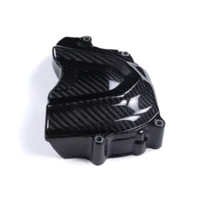 Angled View of Kawasaki Ninja ZX-6R Carbon Fiber Sprocket Cover