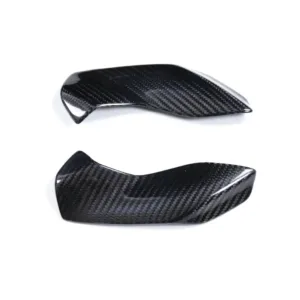 Angled View of Yamaha MT-09/FZ-09 Carbon Fiber Front Fairing Side Panels and Headlight Covers