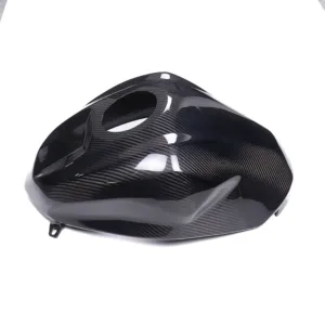 Angled View of Kawasaki Ninja ZX-4R/ZX-4RR Carbon Fiber Full Fuel Tank Cover