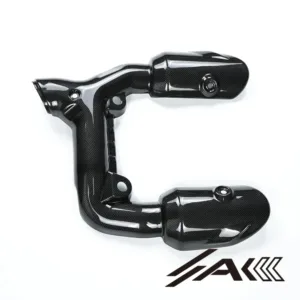 Ducati Panigale V2 Carbon Fiber Slim Exhaust Heat Shield Cowl Installed