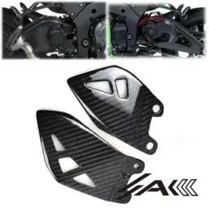 Kawasaki ZX10R Carbon Fiber Foot Peg Protector Heel Guards Texture