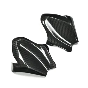 Angled View of Kawasaki Z900 Carbon Fiber Fuel Tank Side Panels