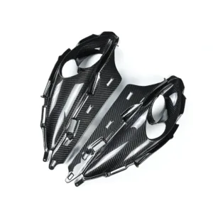 Angled View of Suzuki GSX1300R Hayabusa Carbon Fiber Front Upper Fairing Ducts
