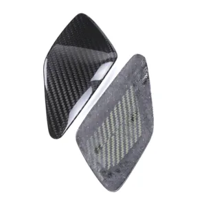 Angled View of Kawasaki Ninja ZX-4R/ZX-4RR Carbon Fiber Fuel Tank Side Protectors
