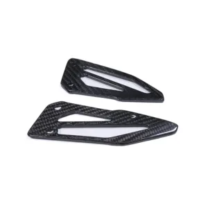 Angled View of Yamaha MT-10/FZ-10 Carbon Fiber Heel Guard Plates