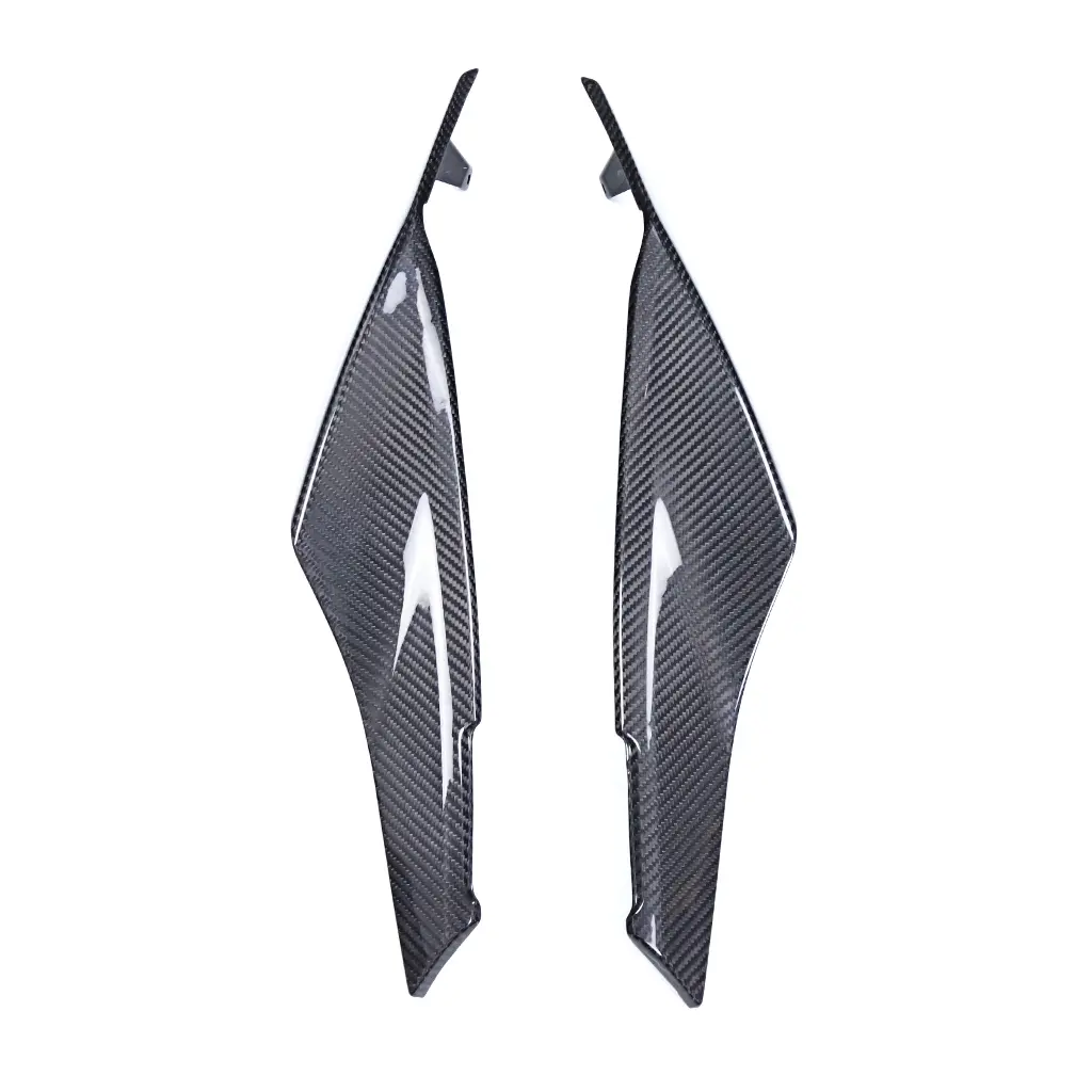 Angled View of Aprilia RS 457 Carbon Fiber Front Side Fairing Panels Angled View of Aprilia RS 457 Carbon Fiber Front Side Fairing Panels