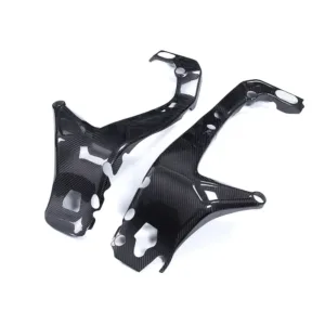 Angled View of Yamaha MT-09/FZ-09 Carbon Fiber Frame Cover Panels